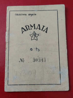 Carnet de membru Clubul Sportiv Armata Cluj anul 1957 foto