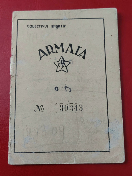 Carnet de membru Clubul Sportiv Armata Cluj anul 1957