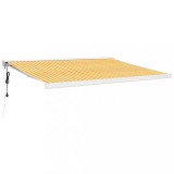 Copertina retractabila, galben/alb, 4x3 m, textil/aluminiu