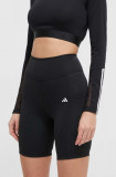 Adidas Performance pantaloni scurți de antrenament Optime culoarea negru, uni, high waist IQ2686