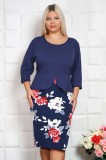 Cumpara ieftin Rochie cu peplum Zena floral - 52Marimea