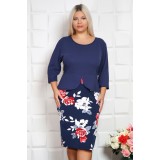 Rochie cu peplum Zena floral - 60Marimea