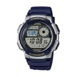 Casio AE-1000W-2AVEF , World Time Illuminator Digital Ceas Bărbat 44mm Cronograf Baterie cu Curea Din Cauciuc Albastră