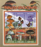 Grenada 2000 - Flora , Ciuperci , Bloc 6 valori , dantelate , MNH , Mi.4082-4087.Kb, Nestampilat