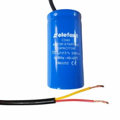 Condensator cu fire CD60 700&micro;F 50x100mm 330V, Elefant Innovative ReliableTools
