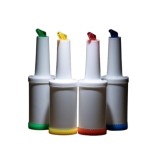 Sticla bar cu baza si picurator colorate, 1 litru