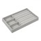 Organizator Bijuterii, Model Suport Compartimentat, Gri, Dimensiuni 21x12.5cm, Textura Piele de Căprioară