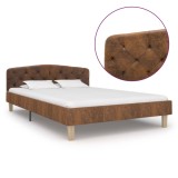 VidaXL Cadru de pat, maro, 120x200 cm, piele &icirc;ntoarsă ecologică