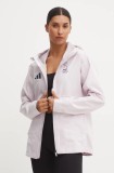 adidas Performance geaca de ploaie Olympic femei, culoarea roz, de tranzitie, JD7951