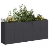 VidaXL Jardinier negru 200x40x80 cm Oțel laminat la rece