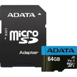 CARD MicroSD ADATA, 64 GB, MicroSDXC, clasa 10, standard UHS-I U1 &amp;quot;AUSDX64GUICL10A1-RA1&amp;quot; (timbru verde 0.03 lei)