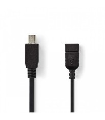 Cablu de date case de marcat fiscale USB 2.0 A mama - mini USB 5 pini tata OTG 0.2m Nedis foto