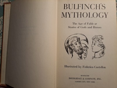 Bulfinch&amp;#039;s Mythology- cromolitografii, 1948 foto