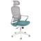 Scaun birou ergonomic HM Vesuvio 2, mesh, mecanism balans, baza polipropilena, suport lombar, tetiera reglabila, 120 kg, turcoaz/gri/alb