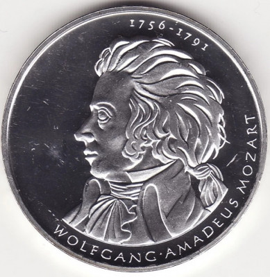 Moneda Argint Germania - 10 Euro 2003 - Mozart foto