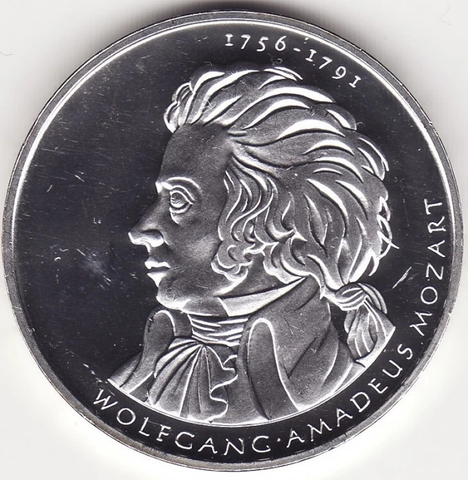 Moneda Argint Germania - 10 Euro 2003 - Mozart