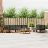 vidaXL Set de canapele de exterior cu pernă 7 pcs Natural și Antracit 3367240