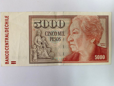 Bancnota 5000 PESOS - 2008 - Chile - P-155g foto