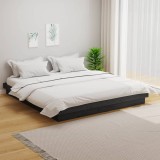 Cumpara ieftin Cadru de pat, gri, 200x200 cm, lemn masiv de pin