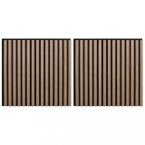 Cumpara ieftin Panouri acustice de perete 2 buc sipci 60,5x60 cm furnir stejar