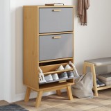 vidaXL Pantofar &bdquo;OLDEN&rdquo;, gri/maro, 55x35x120 cm, lemn masiv pin