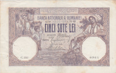 ROMANIA 500 LEI APRILIE 1919 VF foto