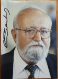 Autograf pe fotografie mare a ceelbrului compozitor polonez Krysztof Penderecki