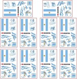 Set de 10 foi cu tatuaje temporare pentru cupa mondiala ZETIY, multicolor, 68 x 120 mm