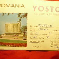 Carte Postala speciala Radioamatori Oradea Hotel 1973