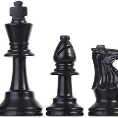 Z one Chess Pieces Plastic Chessmen Set Joc de șah internațional Alb-negru Mediu