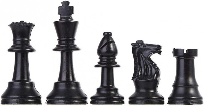 Z one Chess Pieces Plastic Chessmen Set Joc de șah internațional Alb-negru Mediu