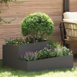 VidaXL Ghiveci Negru 80x80x50 cm din oțel laminat la rece