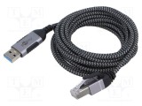 Cablu USB 3.1 RJ45 și USB C, 10m, U/FTP, Goobay
