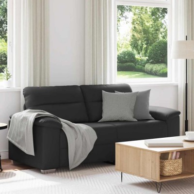 vidaXL Canapea cu 2 locuri, neagră, 140 cm, piele ecologică 4105343 foto