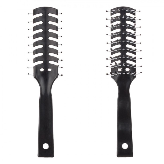 Perie Păr Dreptunghiulară, Plastic, Negru, Antiderapant