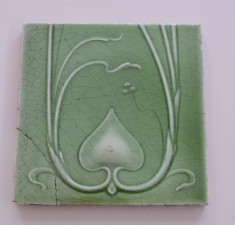 Placa ceramica Art Nouveau cca 1900 foto