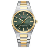 Ceas barbatesc Curren Casual Analog Quartz Business Fashion Indici luminosi Auriu Verde