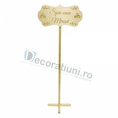 Panou decorativ din lemn pentru nunta - model Spre casa Miresei foto