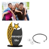 Cumpara ieftin Cadou de Absolvire Personalizat , Puzzle cu Poza, Trofeu cu Mesaj E i Bratara din Piele cu Pandantiv Foto