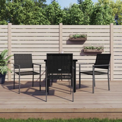 vidaXL Set mobilier de grădină, 5 piese, poliratan și oțel foto
