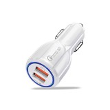 Cumpara ieftin Incarcator auto Alien Fast Charge, 2x USB, 5V 3.1A - 6A, Incarcare rapida, LED Blue, 5 tipuri de protectii, alb