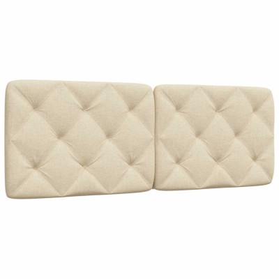 vidaXL Pernă pentru tăblie de pat, crem, 140 cm, material textil 4019224 foto