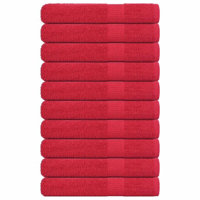 Prosoape pentru sauna 10 buc Rosu 80x200cm 360 g/m&sup2; 100% bumbac