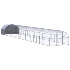 vidaXL Coteț de găini pentru exterior, 3x20x2 m, oțel zincat foto