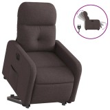 Cumpara ieftin Fotoliu electric rabatabil cu ridicare, maro inchis, textil