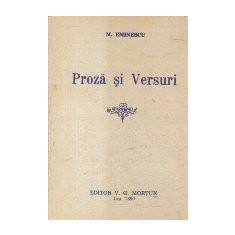 Proza si Versuri (Reeditare Editor V.G. Mortun, Iasi, 1890)