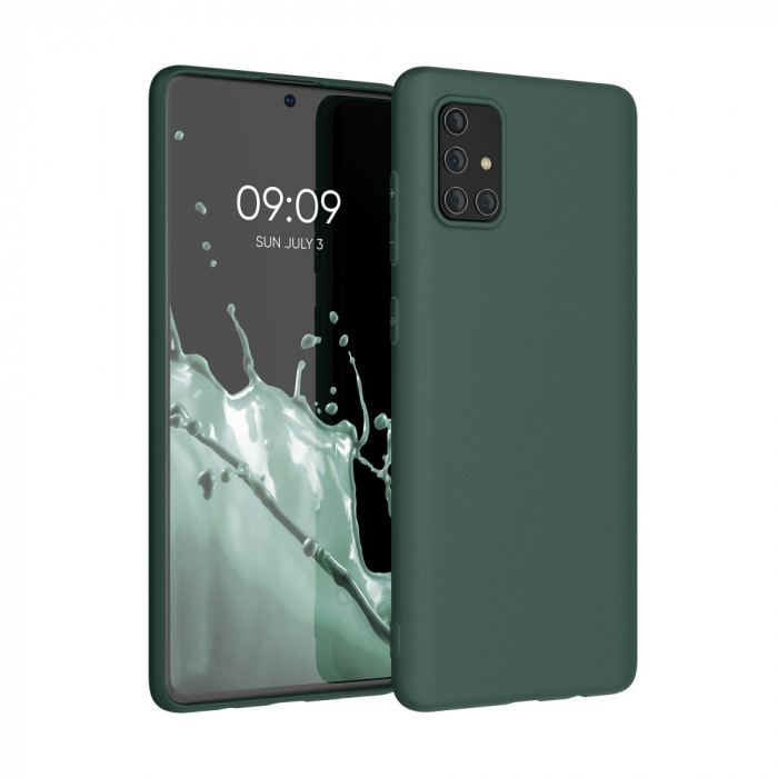 Husa pentru Samsung Galaxy A71, Silicon, Verde, 51208.171