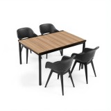 Curver Set mobilier gradina Flora 4+1 Frasin-Grafit Plastic Metal