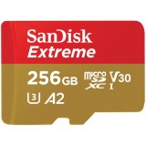Card Memorie microSDXC SanDisk Extreme, 256Gb, Clasa 10 / UHS-1 U3 SDSQXAV-256G-GN6MN