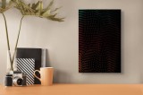 Tablou Canvas Abstract Dinamic cu Puncte Luminoase pe Fundal &Icirc;ntunecat, 26 x 39 cm, CMCLASS